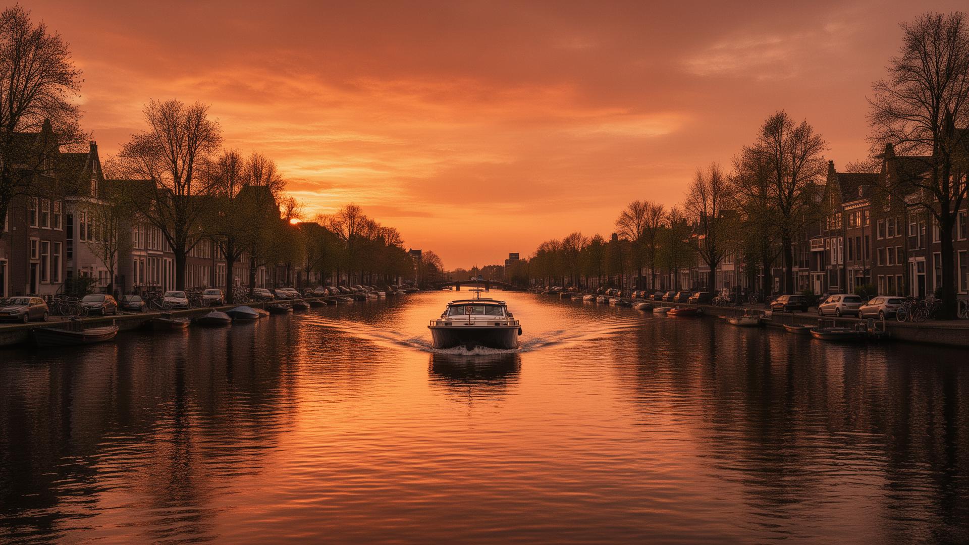 Golden hour vaart door Breda